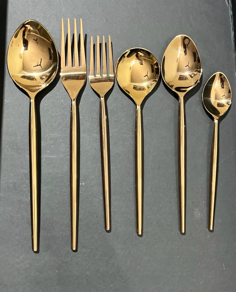 Luxury Wedding Gouden Bestek Silverware Spoon And Fork Golden cutlery set