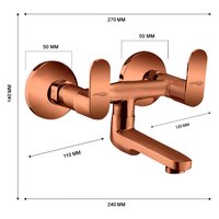 Mini Opal Prime Rose Gold Non Telephonic Wall Mixer