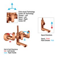 Mini Opal Prime Rose Gold Wall Mixer With Band