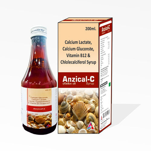 200ml Calcium Lactate Calcium Gluconste Vitamin B12 And Chlolecalciferol Syrup General Medicines