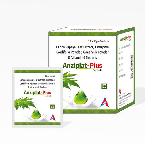 15g Carica Papaya Leaf Extract Tinospora Cordifolia Powder Goat Milk Powder And Vitamin-e Sachet General Medicines