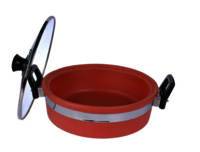 Clay Kadai With Glass Lid And Handle - Interior Coating: Requirement Based