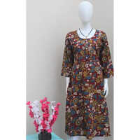 Ladies Umbrella Printed Cotton Kurti - Customized Size | Washable, Daily Wear, Stylish Printed Pattern for Effortless Fashion