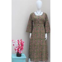 3-4th Sleeve Printed Umbrella Cotton Kurti