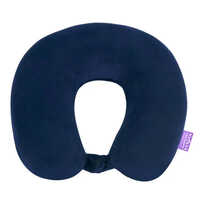 Memory Foam Travel Pillow - 30.5 X 30.5 X 9.7 Cm, Black Holland Velvet | Round Shape, Machine Washable, Lightweight At 267 Grams