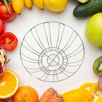 STAINLESS STEEL FOLDING FRUIT AND VEGETABLE BASKET FOR KITCHEN/DINING TABLE/HOME (5152)