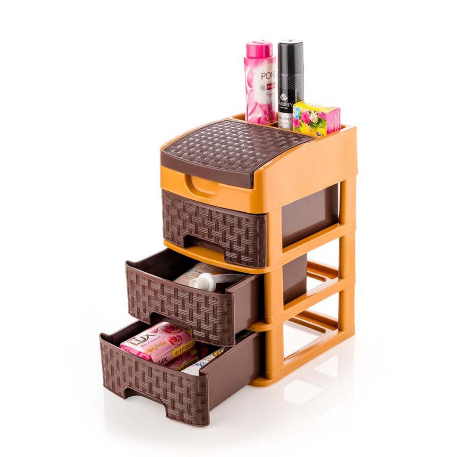 MINI 3 LAYER D STORAGE USED IN ALL KINDS OF HOUSEHOLD AND OFFICIAL PLACES FOR STORING OF VARIOUS TYPES OF STUFFS AND ITEMS ETC (4792)