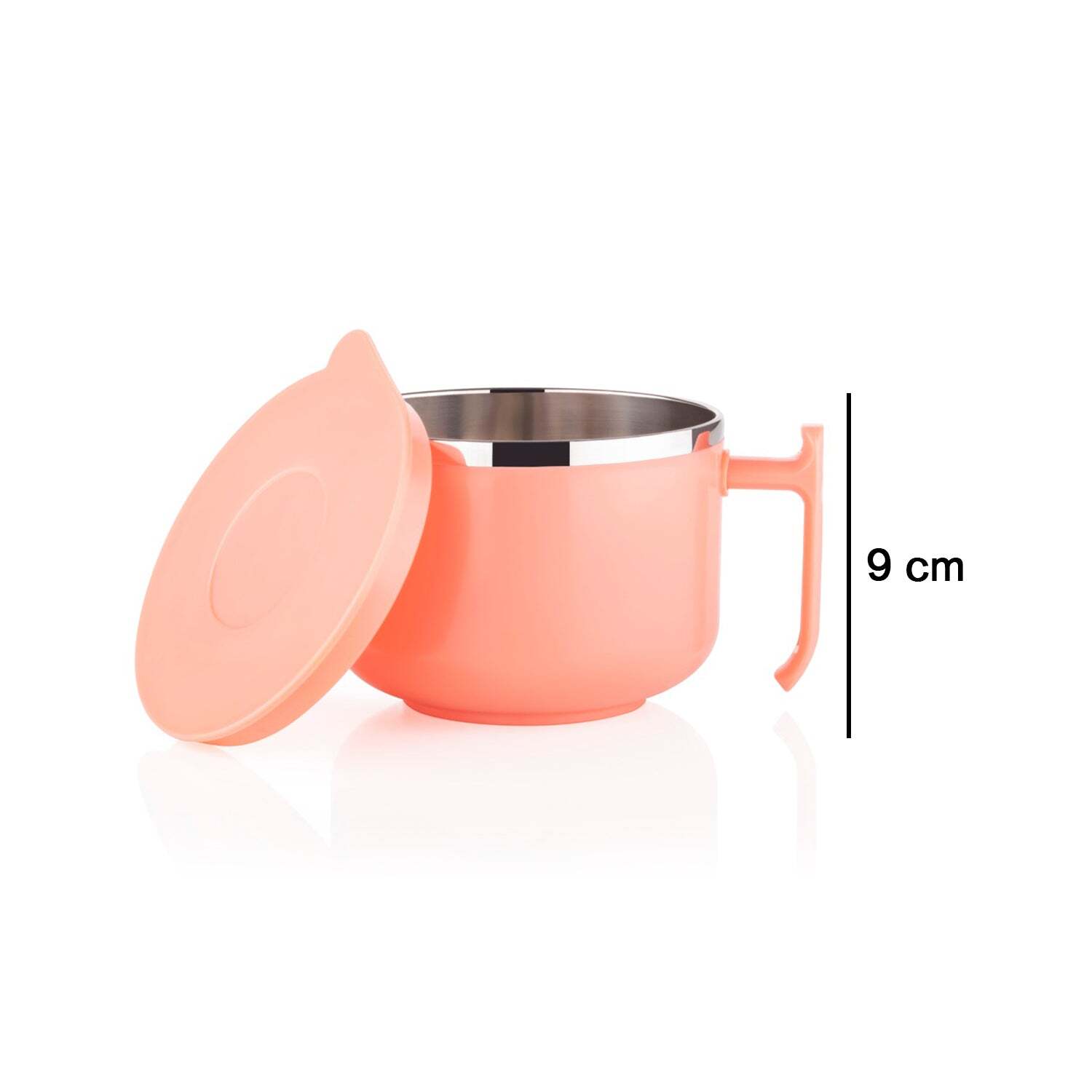 MAGGIE BOWL WITH LID AND HANDLE SOUP BOWLS FOR EASY PERFECT BREAKFAST CEREALS FRUITS RAMEN BEVERAGES ESSENTIALS DISHWASHER SAFE DOUBLE LAYER (2933)