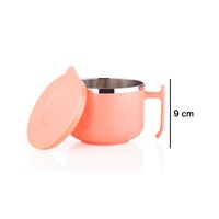 MAGGIE BOWL WITH LID AND HANDLE SOUP BOWLS FOR EASY PERFECT BREAKFAST CEREALS FRUITS RAMEN BEVERAGES ESSENTIALS DISHWASHER SAFE DOUBLE LAYER (2933)