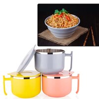MAGGIE BOWL WITH LID AND HANDLE SOUP BOWLS FOR EASY PERFECT BREAKFAST CEREALS FRUITS RAMEN BEVERAGES ESSENTIALS DISHWASHER SAFE DOUBLE LAYER (2933)