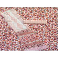 Ladies Printed Cotton Suits With Chiffon Dupatta
