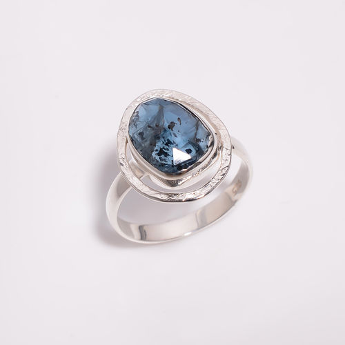 Moss Kyanite Rose Cut Gemstone 925 Sterling Silver Ring Size Us 8 Women Fashion Rings Supplier - Weight: 3.2 Grams (G)