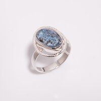 Moss Kyanite Rose Cut Gemstone 925 Sterling Silver Ring Size US 8 Women Fashion Rings Supplier