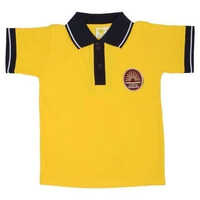 Half Sleeves Yellow School T Shirt