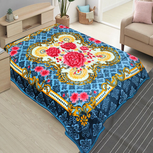 Blue Printed Rose Mink Blanket Manufacturer, Fancy Mink Blanket