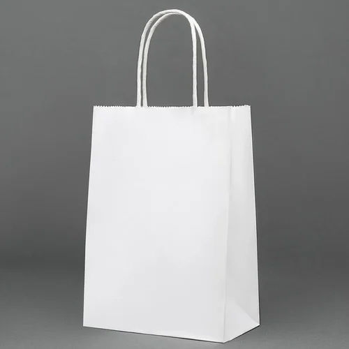 White Paper Shopping Bag Size: Customized