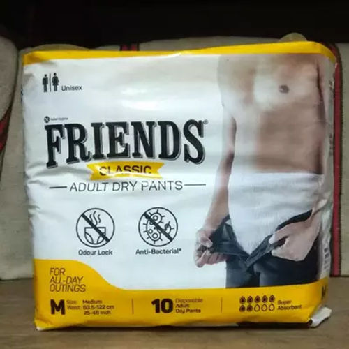 Friends Classic Adult Diapers Pant Style 8 Hours Protection  Medium 10  Diapers  Cureka  Online Health Care Products Shop