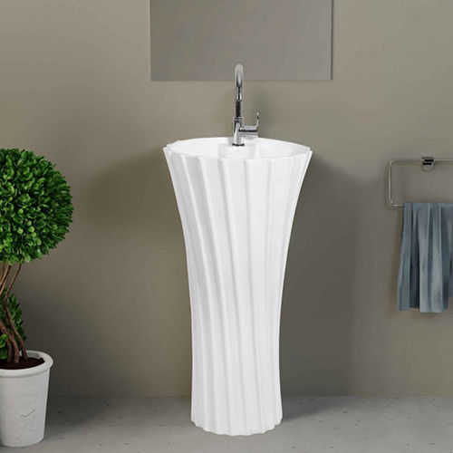 White Ceramic Pedestal Wash Basin