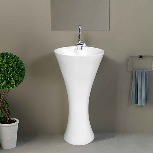 White Ceramic One Piece Wash Basin