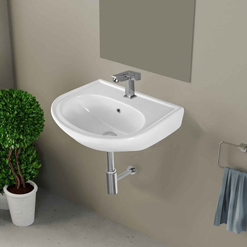 Wall Mounted Ceramic Oval Shape Wash Basin