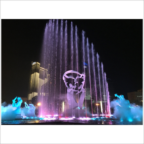 Eight Girls Sparking Music Fountains