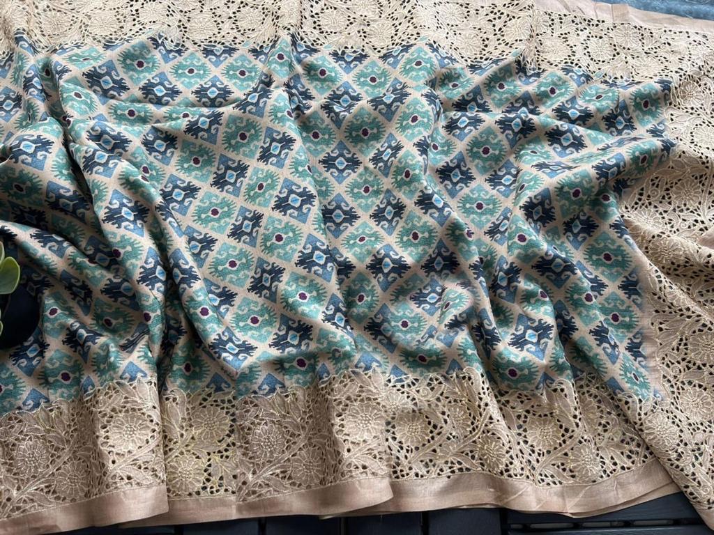 Soft Handloom Mulmul Cotton With Patola Saree
