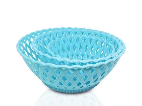 MULTIPURPOSE ROUND STORAGE PLASTIC BASKET TRAY (3PCS) (2088)