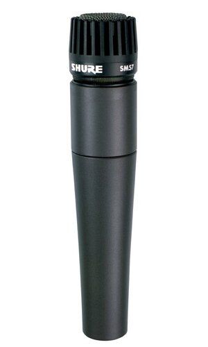 Shure SM57 Dynamic Microphone - Wireless, 284 g Black Design | Frequency Response: 40 Hz to 15 kHz, 1 Year Warranty