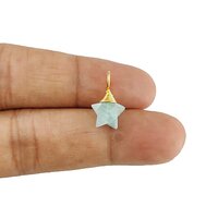 Amazonite Gemstone 10mm Star Wire Wrapped Sterling Silver Gold Vermeil Charm