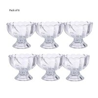 Serving Dessert Bowl Set - 6pcs, 18x16x10 Cm Clear Transparent Ice Cream, Salad, And Fruit Bowls For Stylish Entertaining And Dining
