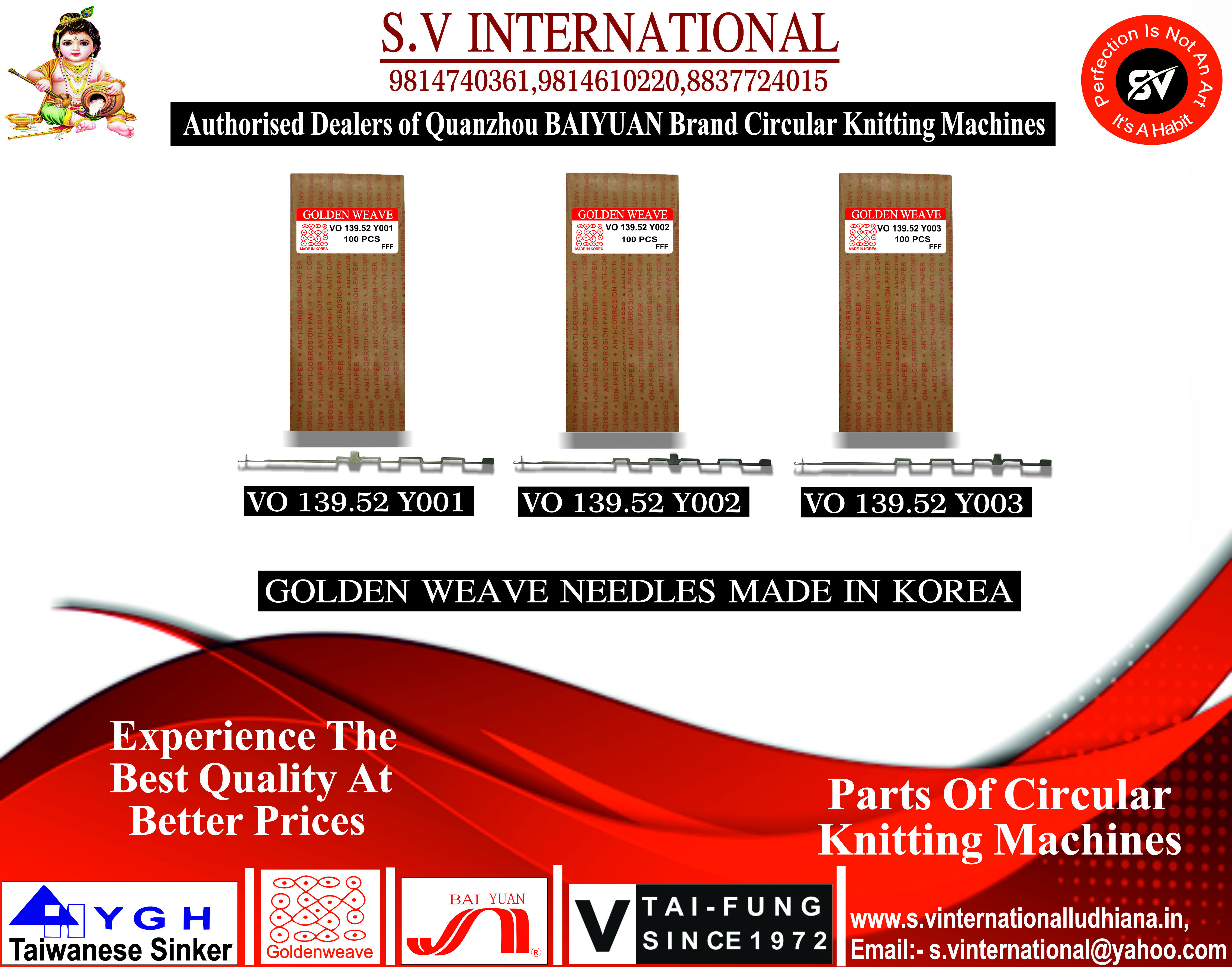 VO 139.52 Y001-2-3 - Circular Knitting Machine Needle