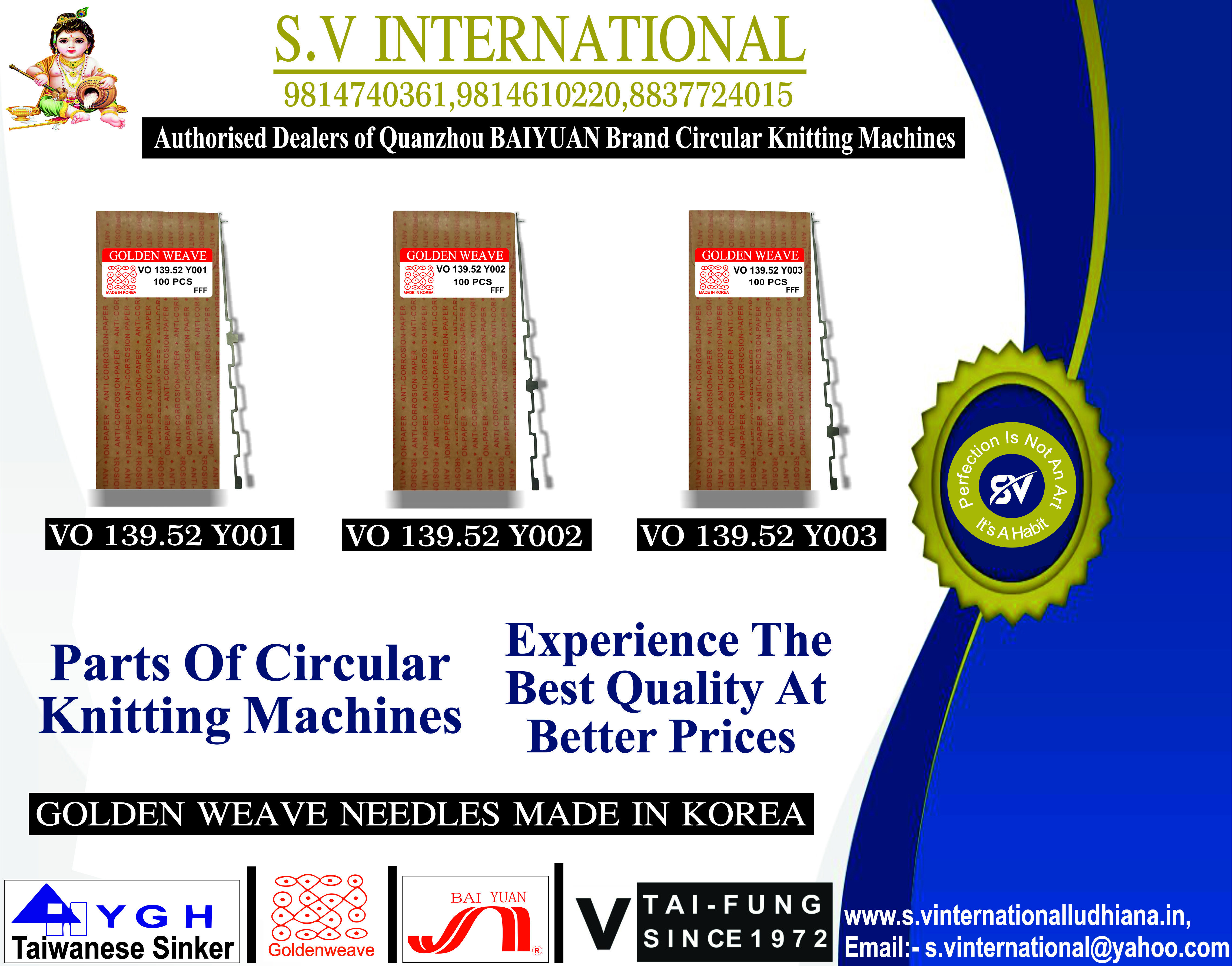 VO 139.52 Y001-2-3 - Circular Knitting Machine Needle