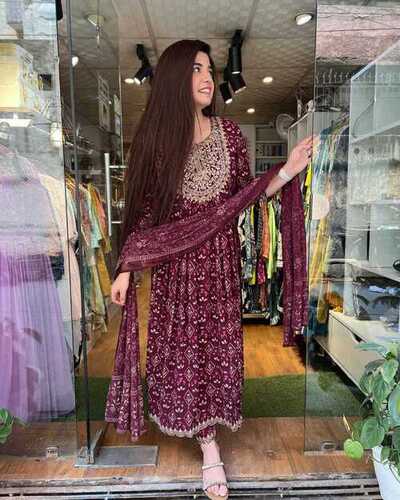 PRINTED KURTA EMBROIDERED HEAVY REYON KURTA