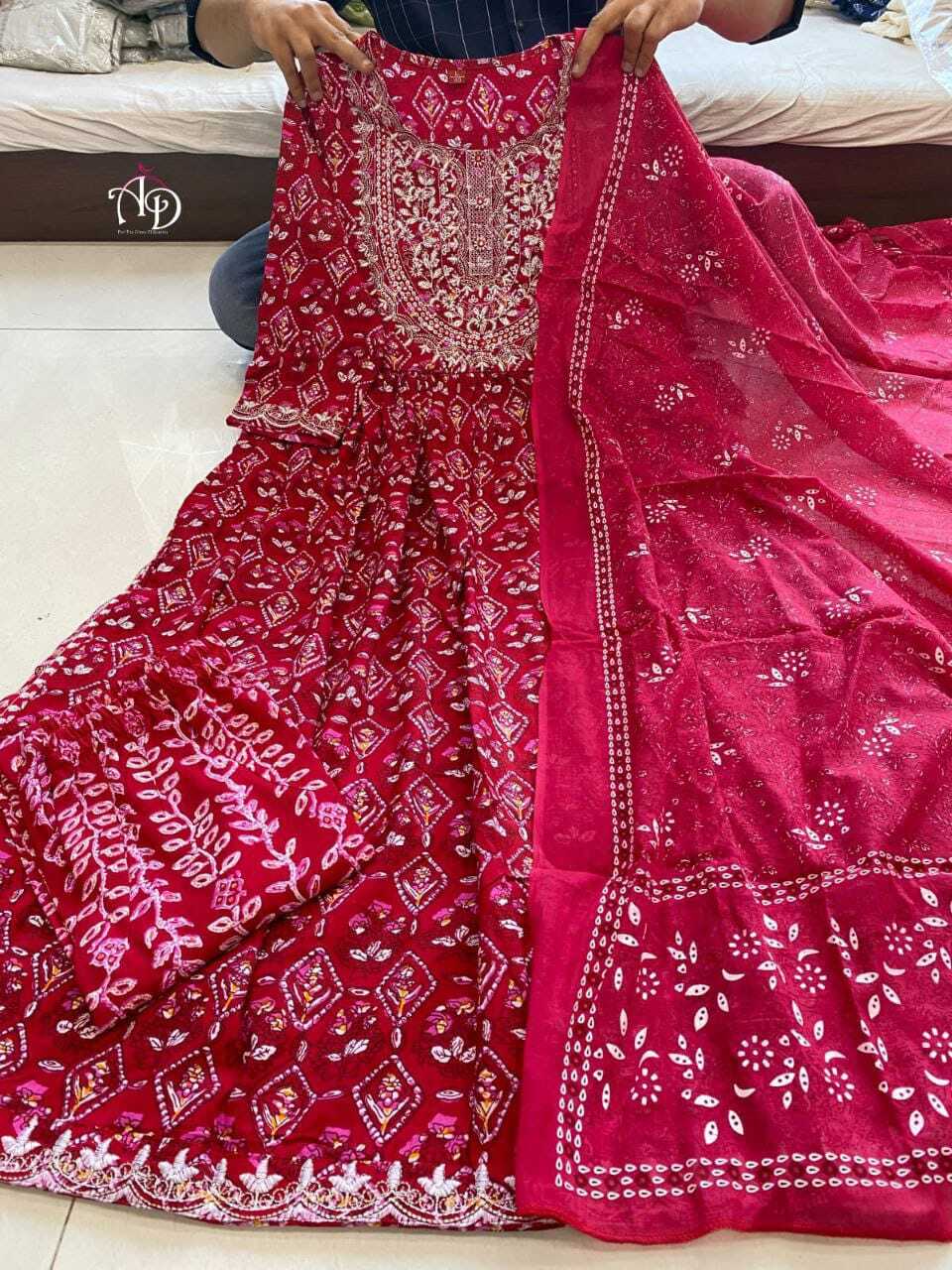 PRINTED KURTA EMBROIDERED HEAVY REYON KURTA