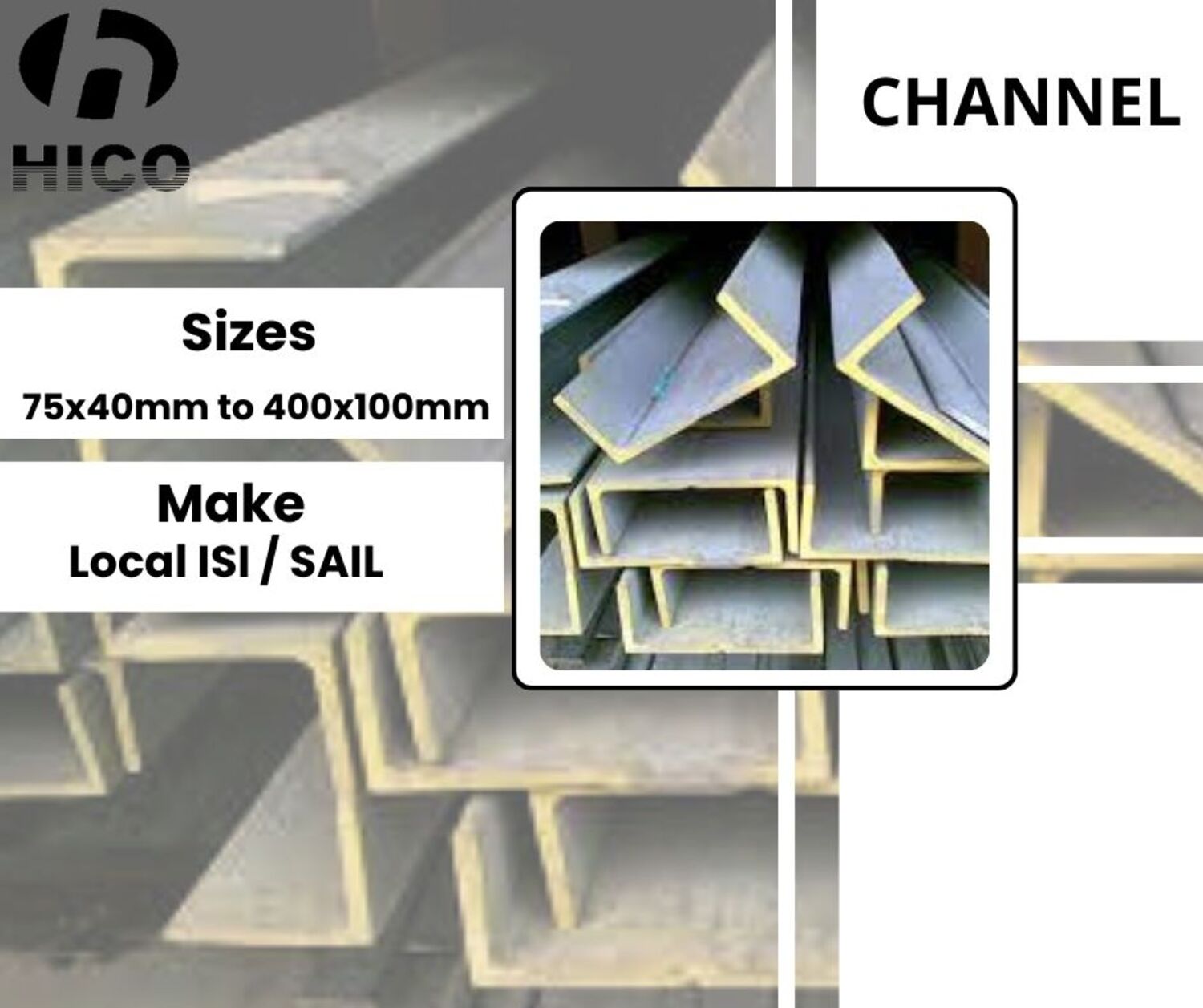 C Channel - Industrial-Grade Carbon Steel | Galvanized Surface, Sleek Black Finish, Corrosion-Resistant