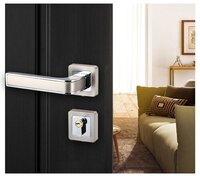 Square Door Lever Privacy Door Lock Handleset Keyless Lockset Door Knobs Storage