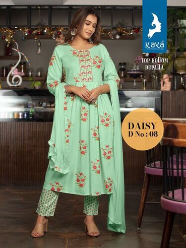 NYRA HANDWORK RAYON PRINT KURTI