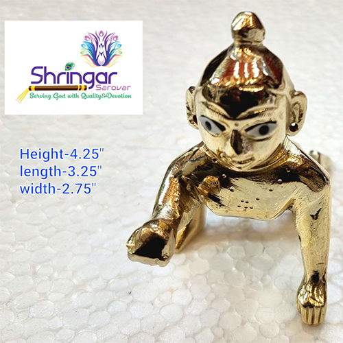 4.25 Inch Pure Brass Laddu Gopal Idol