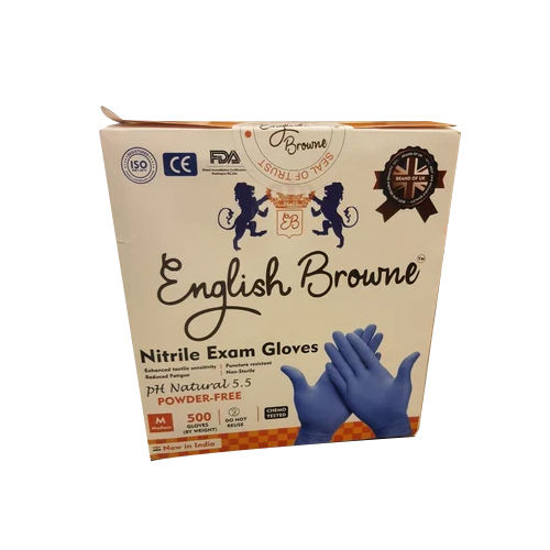 Blue English Browne Nitrile Gloves