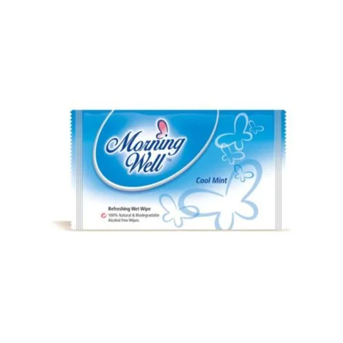 Wet Face Wipes Single Piece With Cool Mint Fragrance