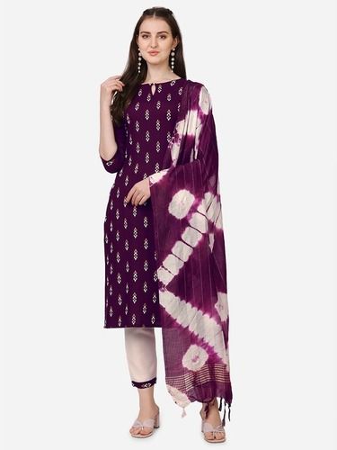 Round Neck Fancy Rayon Kurtis