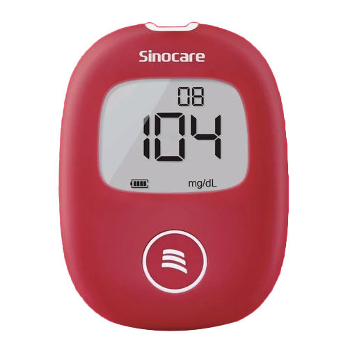 Red Sinocare Safe Aq Digital Glucometer