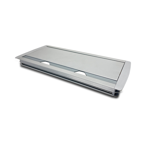 Mx Access Flap With Gasket /Table Flip Cover/Cable Hole Cover/Cable Hole Cover Grommet/Metal Rectangle Wire Cable (Cutout -316X132 Mm)(Mx-7019-Ms) Mettalic Silver Application: Telecommunication