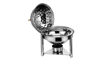 Silver Hotel Restaurant Catering Stainless Steel Buffet Food Warmer Set Round Roll Top Chafing Dish