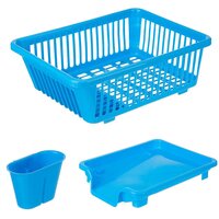 PLASTIC SINK DISH DRAINER DRYING RACK (WITH BROWN BOX) (0607B)