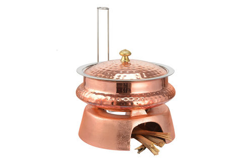 Round handi type Catering Buffet Food Warmer chafing dish