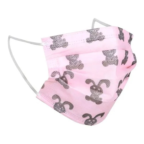 Kids Pink Printed Non Woven Face Mask