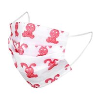 Kids White Printed Face Mask