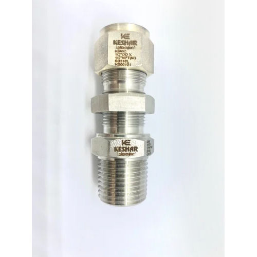 Silver Bulkhead Male Connector