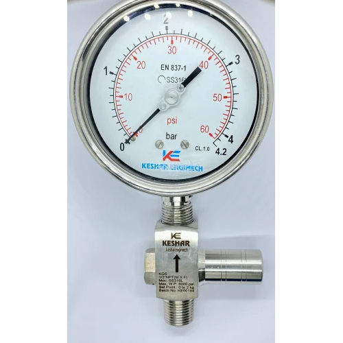 Silver Pressure Gauge With Gauge Saver